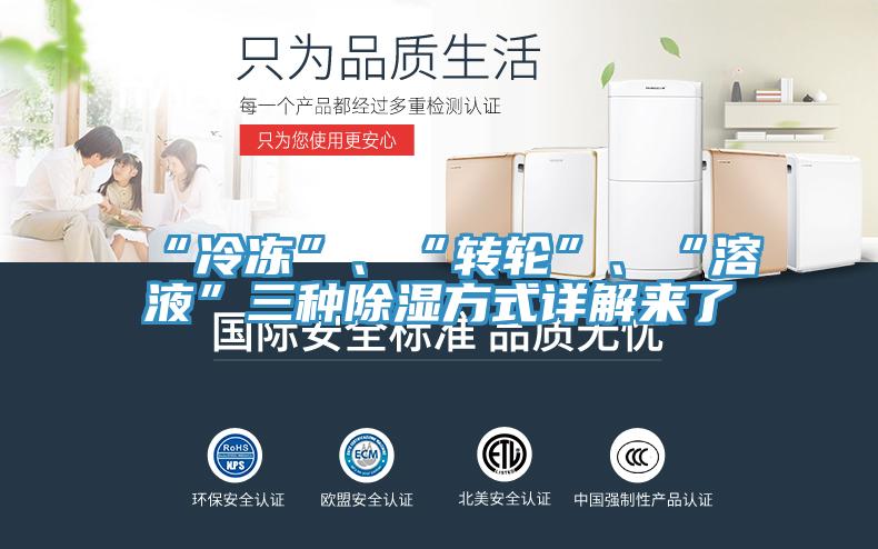 “冷凍”、“轉(zhuǎn)輪”、“溶液”三種除濕方式詳解來(lái)了