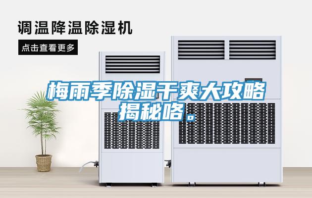 梅雨季除濕干爽大攻略揭秘咯。